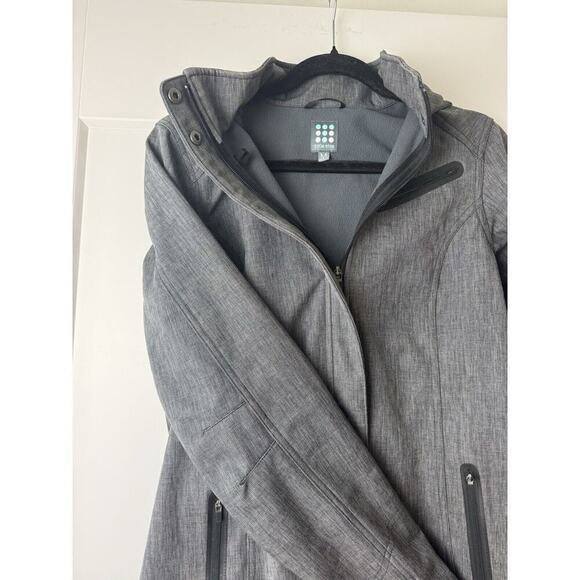 TITLE NINE T9 US M Gray Zip Softshell Rain Jacket Coat Trench Hooded coat - Picture 6 of 13